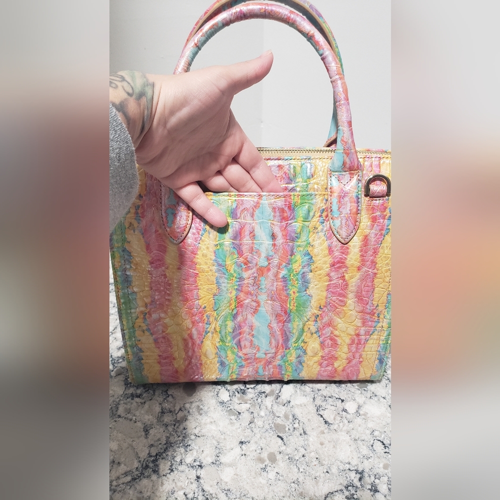 🍭Brahmin Small Caroline Satchel Saltwater Taffy Melbourne - Picture 15 of 16